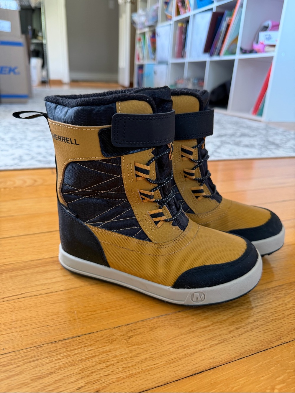 Merrell Kids Yellow and Black Waterproof Snow Boot